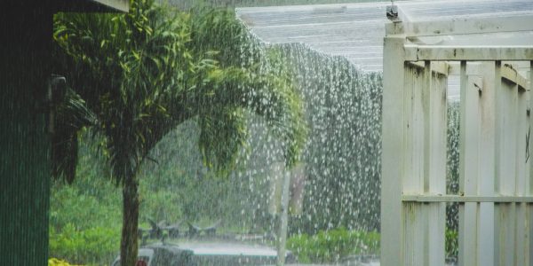 A heavy rain storm during Hawaii’s Kona Low storm season.